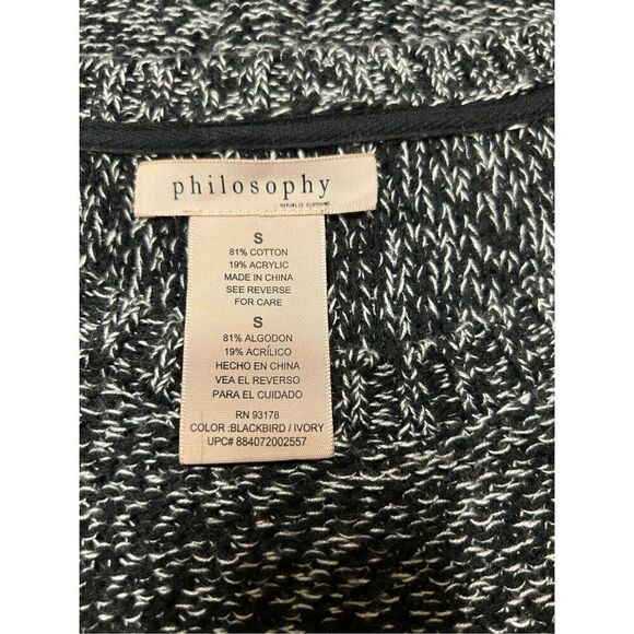 PHILOSOPHY Women's SWEATER Size Small pullover black White Blend - Picture 4 of 7